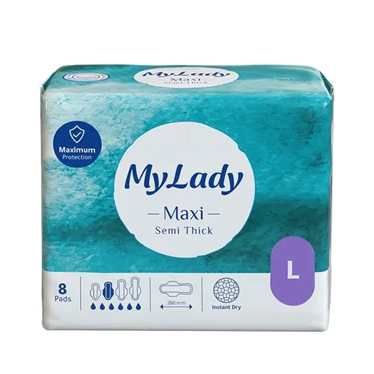 نوار بهداشتی مکسی مدل همیشه خشک سایز L مای لیدی (8 عدد)