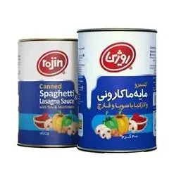 کنسرو مایه ماکارونی و لازانیا با سویا و قارچ روژین (400 گرم)