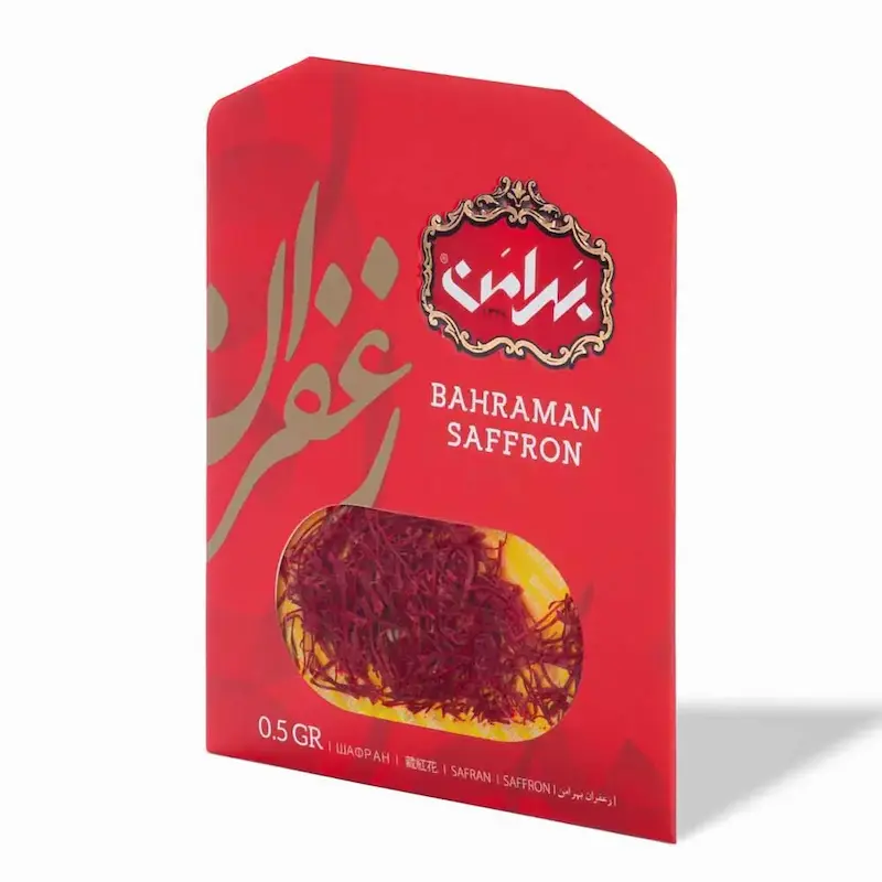 زعفران پاکتی ورقی سرگل 0.5 گرم بهرامن (12عدد)