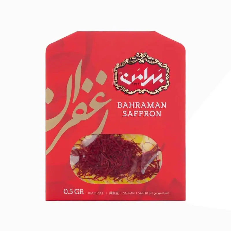 زعفران پاکتی ورقی سرگل 0.5 گرم بهرامن (12عدد)