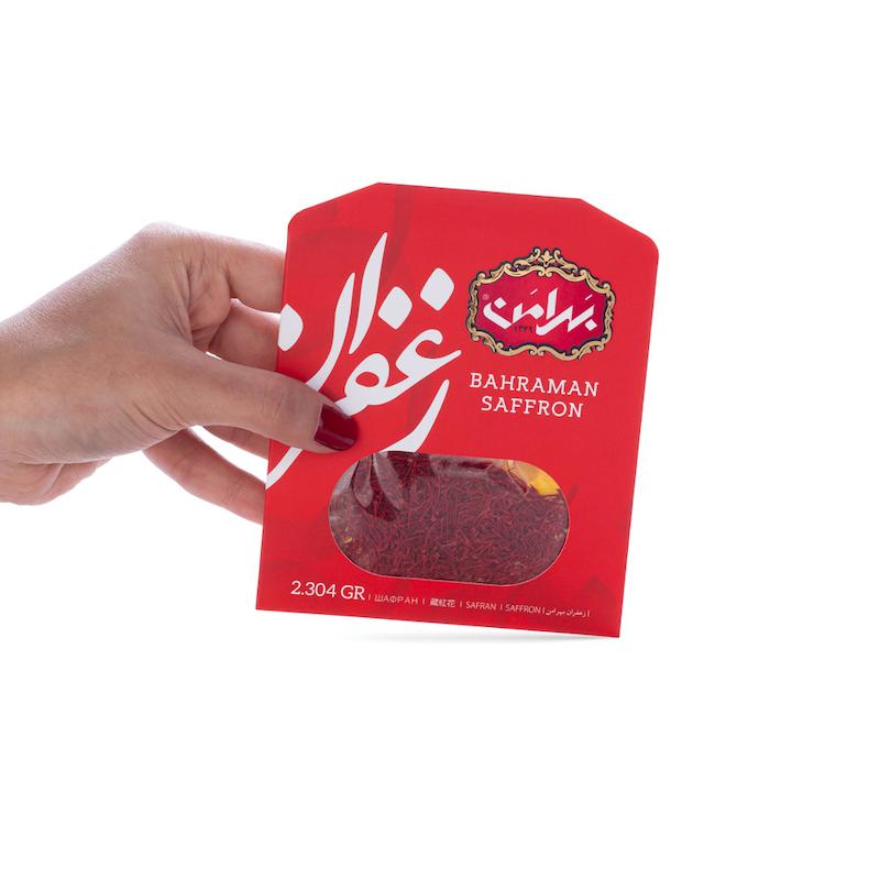 زعفران پاکتی سرگل نیم مثقال بهرامن (2.304 گرم)