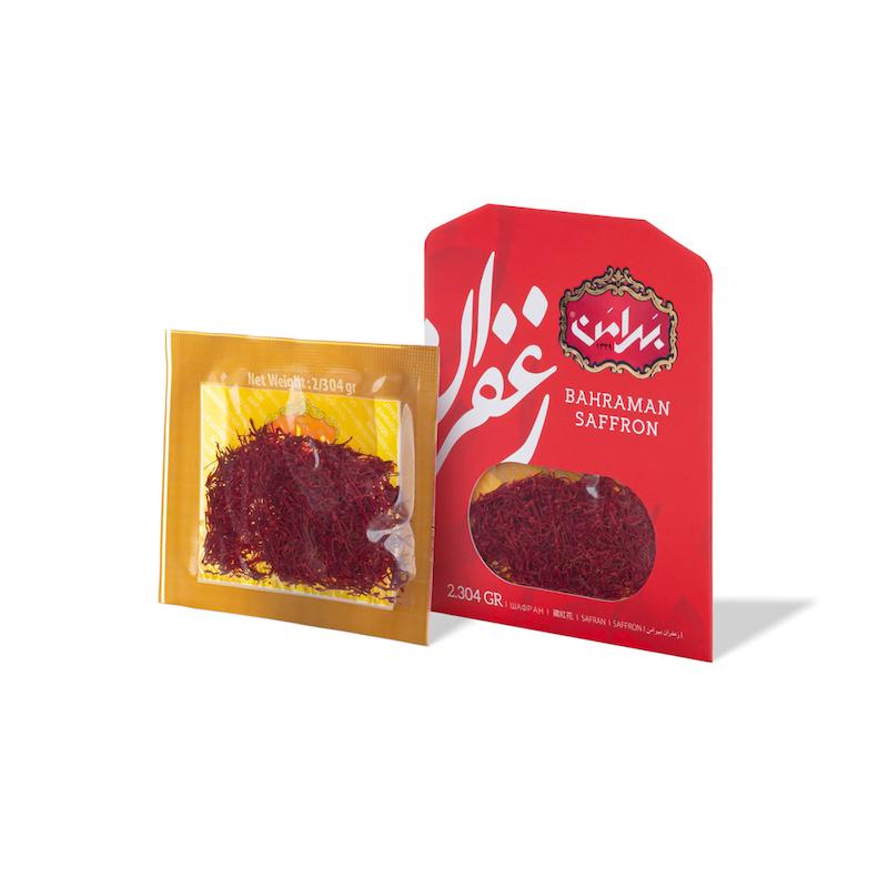 زعفران پاکتی سرگل نیم مثقال بهرامن (2.304 گرم)