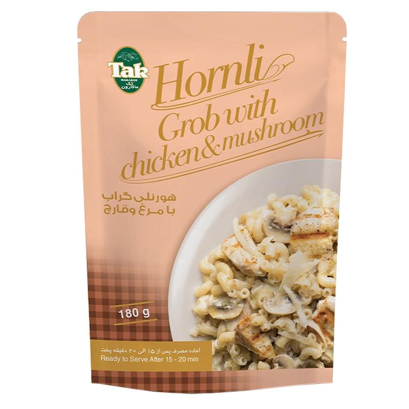 هورنلی گراپ با مرغ و قارچ تک ماکارون (180 گرم)