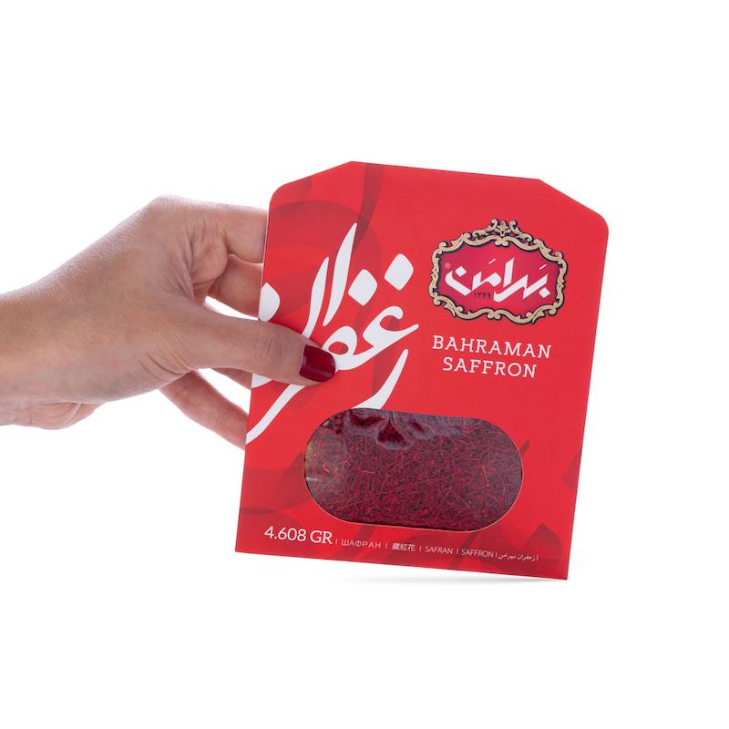 زعفران یک مثقال پاکتی ورقی سرگل 4.608 گرم بهرامن (12عدد)