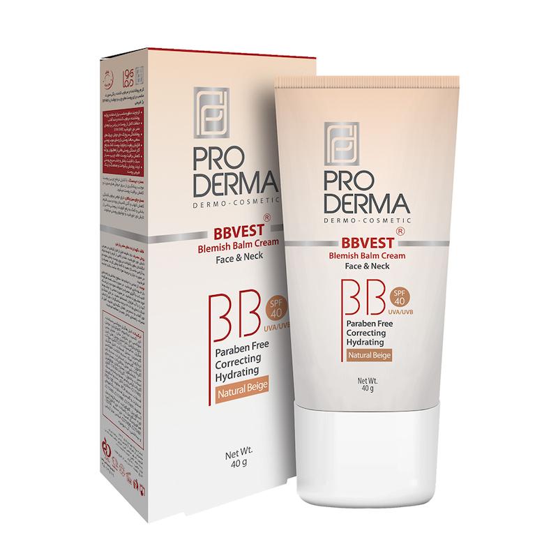 BB کرم بژ طبیعی SPF 40 پوست چرب پرودرما (40 میلی لیتر)