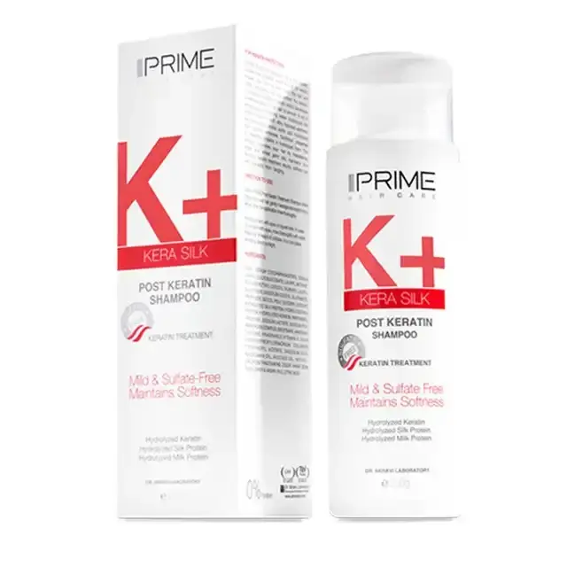شامپو موهای کراتینه شده +K پرایم (250 گرم)