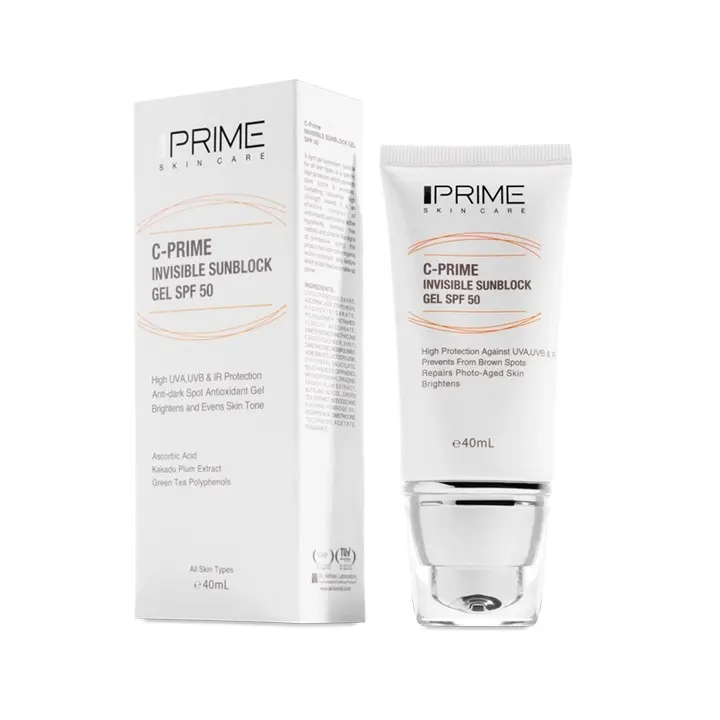 ژل ضدآفتاب ویتامین C انواع پوست SPF 50 پرایم (40 میلی لیتر)