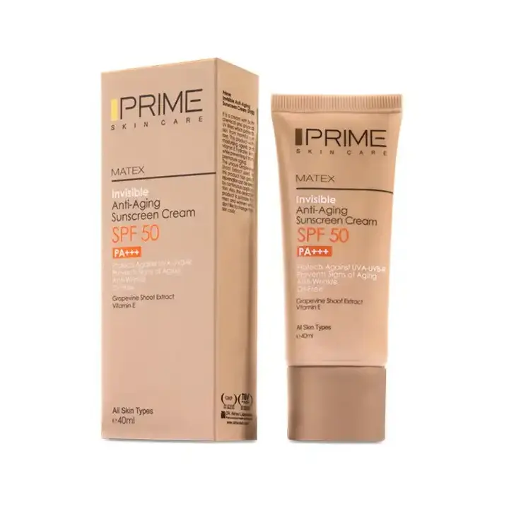 ضدآفتاب جوانکننده بدون رنگ پوست خشک تا نرمال SPF50 پرایم (40 میلی لیتر)