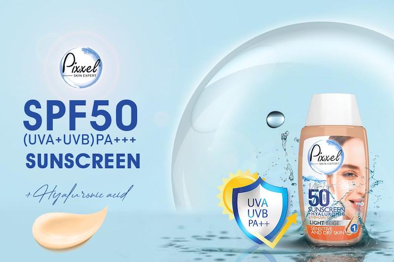 ضدآفتاب بژ روشن پوست خشک و حساس SPF 50 پیکسل (50 گرم)