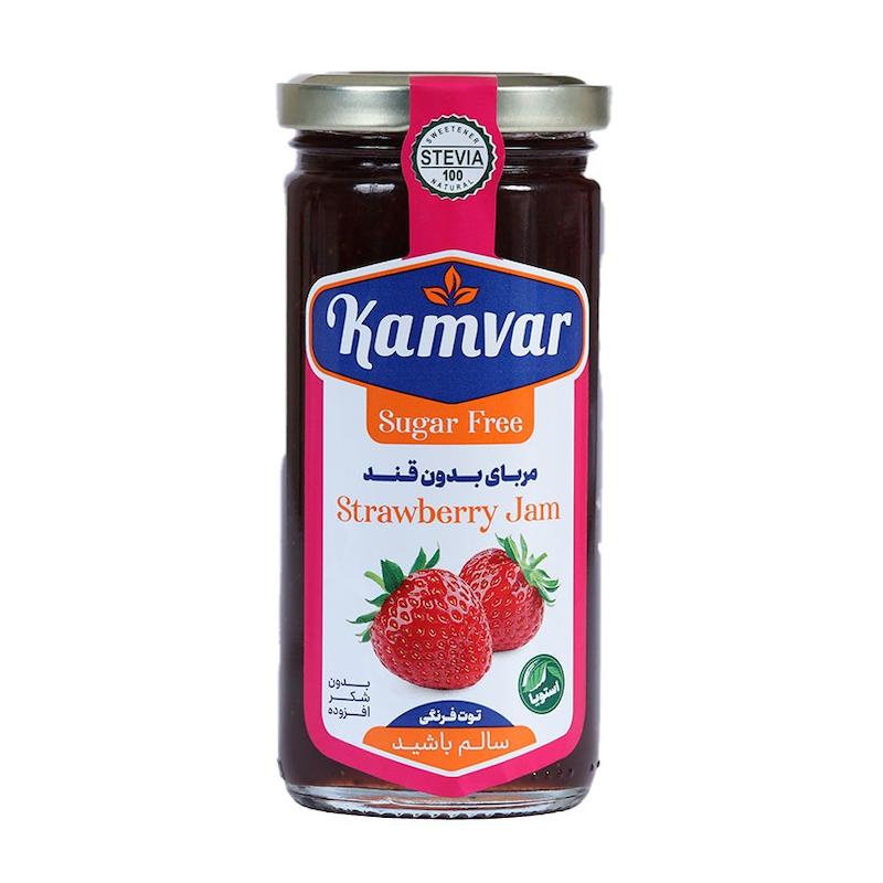 مربای توت فرنگی بدون قند کامور (280 گرم)