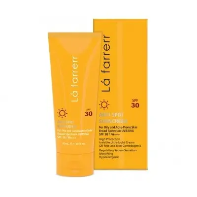 ضدآفتاب و ضد لک بدون رنگ پوست چرب SPF 30 لافارر (40 گرم)