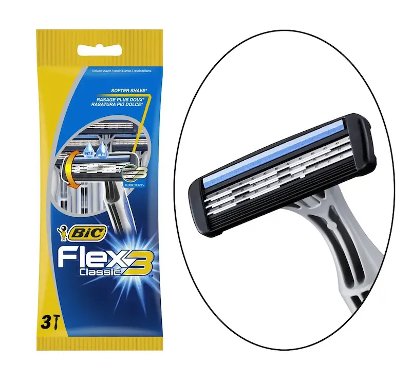 تیغ 3لبه صابون دار Flex3 Classic بیک (3 عددی)