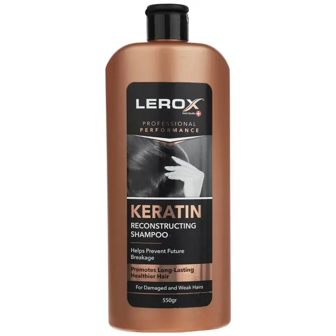 شامپو موهای شکننده وآسیب دیده Keratin لروکس (550 گرم)