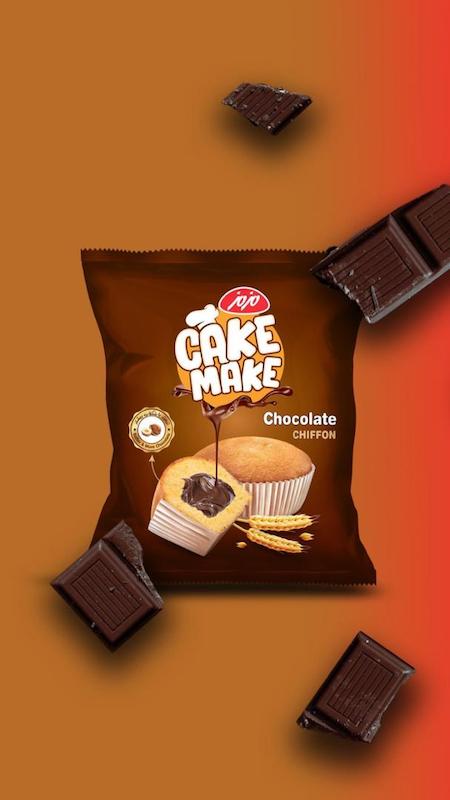 کیک شیفون وانیلی با کرم کاکائو مزمز (52 گرم)