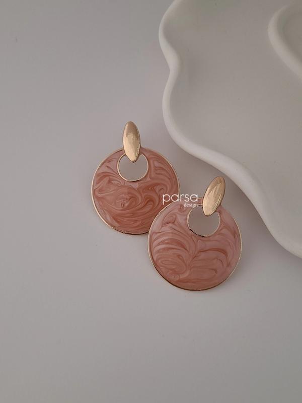 گوشواره دایره میناکاری 