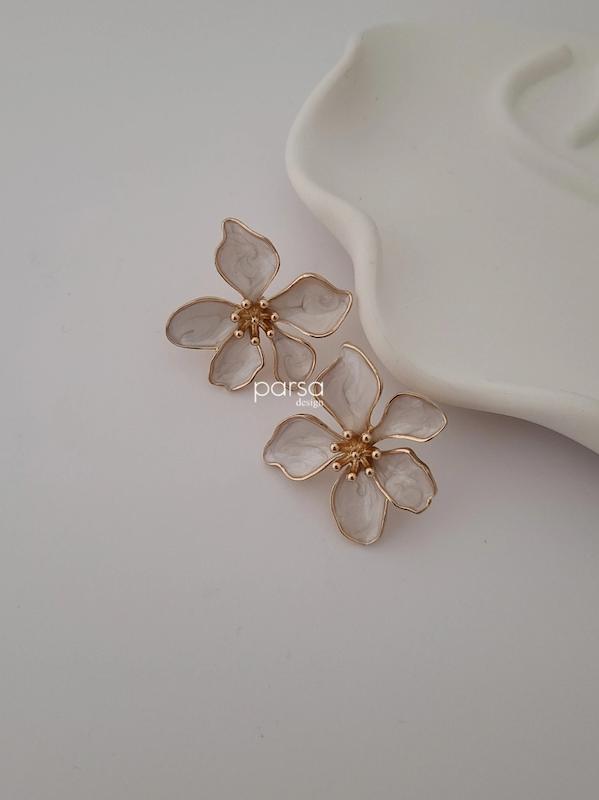 گوشواره گل میناکاری 
