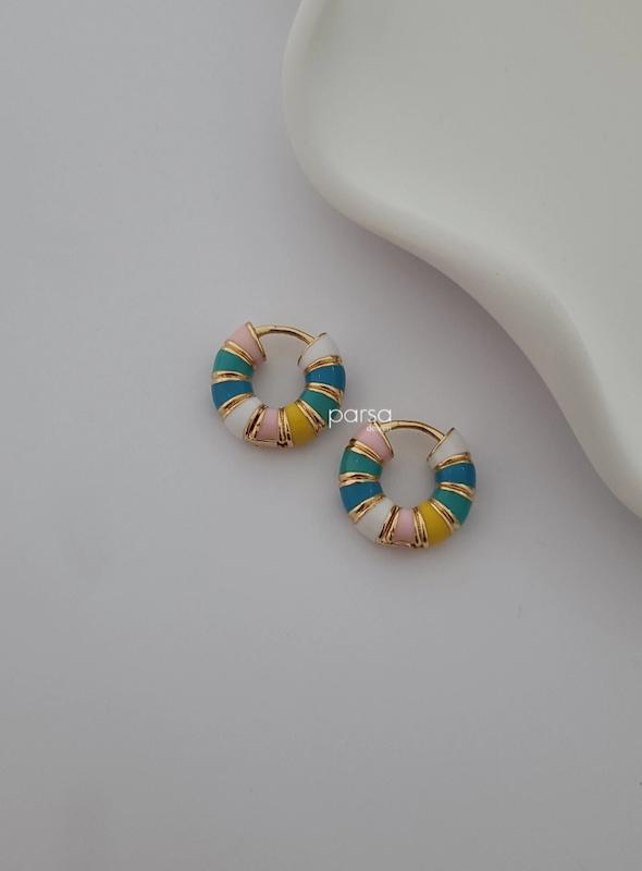 گوشواره رنگی میناکاری 