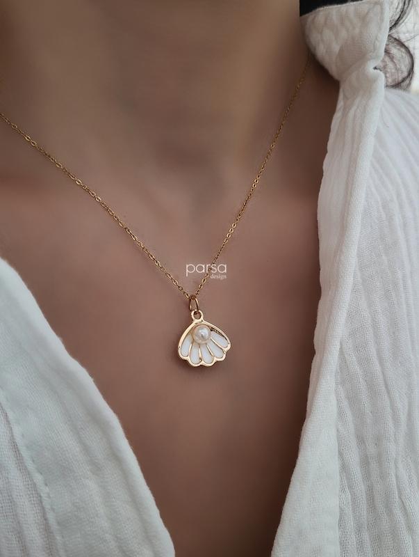 گردنبند صدف و مروارید 