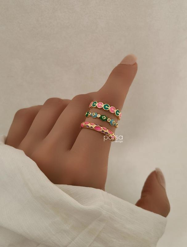 انگشتر میناکاری رنگی