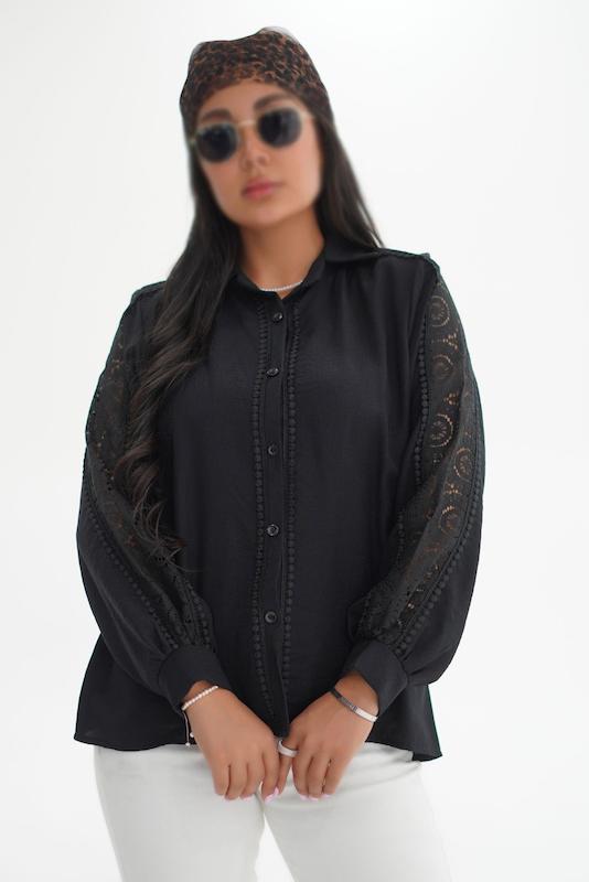 🖤 شومیز ماردین کرسپو ترکیب دانتل