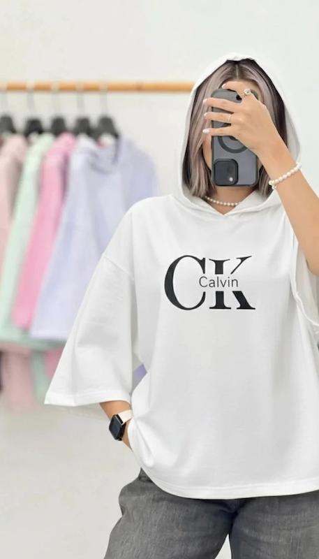 💖 تیشرت باکسی کلاه‌دار (سوپر پنبه)