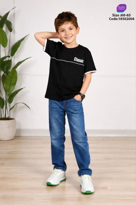 تیشرت پسرانه مشکی چندطرح 👦