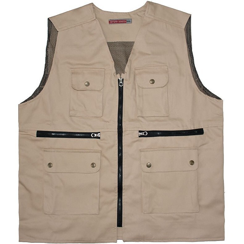 جلیقه خبرنگاری کتان کرم هشت جیب سالیان ا Cream linen press vest