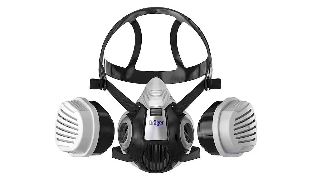 پایه ماسک و ۲ عدد فیلتر ۴ حالته ماسک نیم صورت دراگر X – PLORE 3500