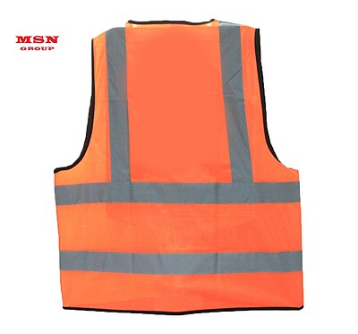 جلیقه ایمنی شبرنگ دار نارنجی راهنمایی ترافیکی 4 خط Orange reflective safety vest, 4-lane traffic guidance