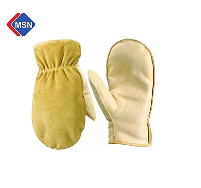 دستکش ضد سرما و قابل استفاده سرخانه چرم طبیعی و پشم اصلی شتر West Lamont gloves  ا 5 انگشت