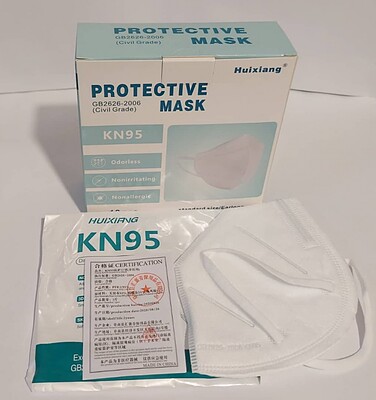 ماسک تنفسی مدل KN95 دارای پنج لایه با مشخصات اس ام اس 30 گرم، 10عددی