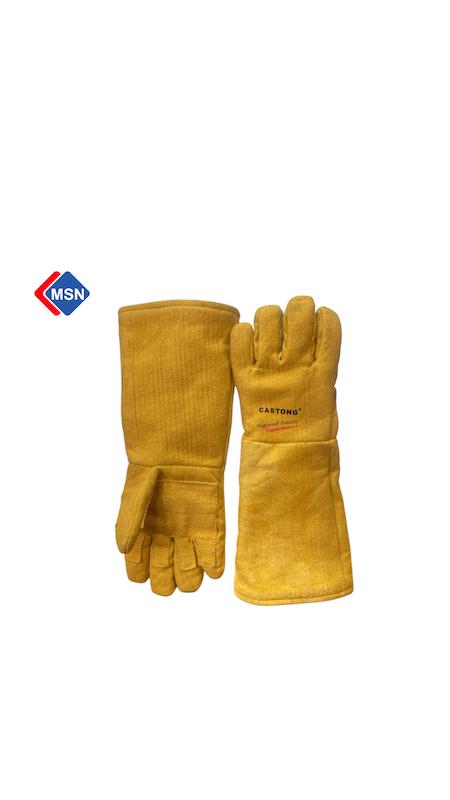 دستکش ایمنی ضد حرارت CASTONG مدل YERR15-34      مناسب حهت حفاظت از دست در برابر حرارت و دمای بالا    از جنس پارچه پارا آرامید و آلومینیوم    سطح مقاومت در برابر ضربه ۳    سطح تماس با گرما ۴    مقاومت در برابر حرارت تا ۵۰۰ درجه    دارای استاندارد EN 388, EN 407 :4434XX    ساخت کشور چین