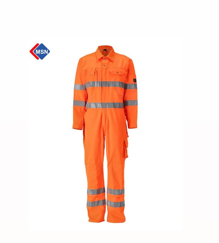 لباس کار یکسره WORKMASTER  رنگبندی ٪۱۰۰ با شبرنگ زانو دست و سرشانه اصل 3M با پارچه نسوز کتان رنگ بندی صنعتی ضد حرارت تا ۴۵۰ درجه 