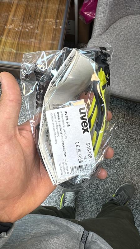 محافظ چشم مهندسی اصلی ، عینک مهندسی یوکس مدل i-5 UVEX 9 ضد بخار 9183281 اورجینال آلمانی ضد خش