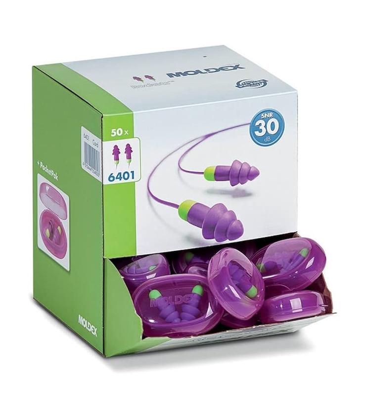 صداگیر توگوش 3 پله اورجینال و اصل مولدکس Moldex با طراحی «سه فلانجه» (Triple-Flange)جعبه 50 عددی 