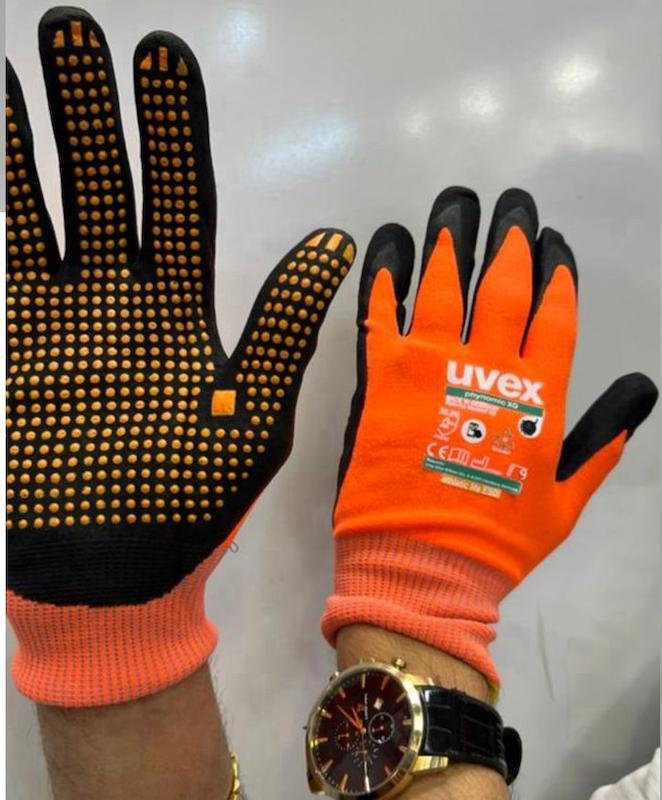 دستکش شمیکال تاچ اورجینال اصلی کات۵ آلمانی به شرط انتی استاتیک ضد سایش uvex مدلathletic lite ESD  Anti-abrasion safety gloves, model Uvex