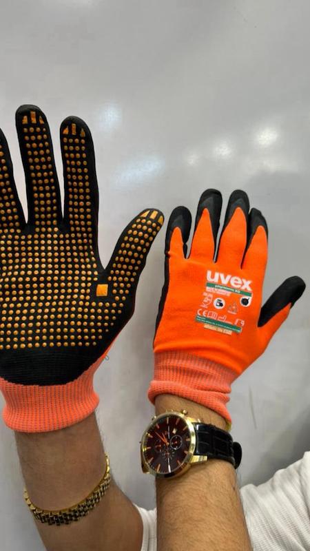 دستکش ضد برش UVEX انتی استاتیک و تمام تاچ UVEXمناسب کار با مانیتور و موبایل ضد برش پارچه ابریشم ضد برش و کولار 