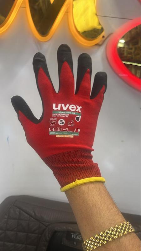 دستکش آنتی استاتیک UVEX Oeko مدل Oeko phynomic 100 athletic ESD Touch gloves دارای استاندارد EN 388 (16350)