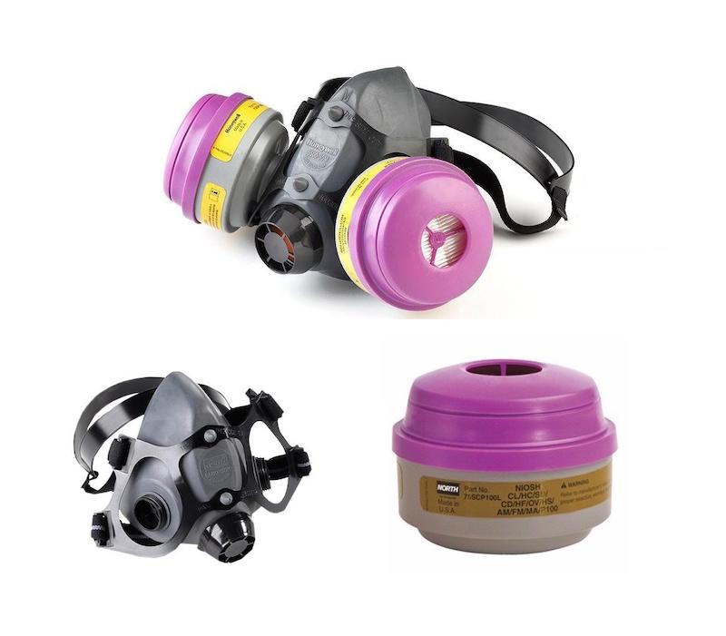 پایه ماسک شیمیایی نیم صورت Honeywell 5500 + فیلتر ذغال اکتیو 75SCP100