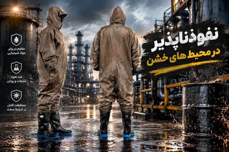 لباس ماهیگیری و ضد آب واتر پروف و ضد اسید ضعیف و روغن لباس سرهمی ضد آب سرهمی جنس PVC 