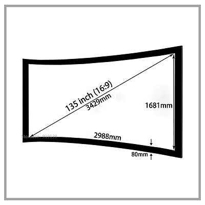 پرده نمایش منحنی پروژکتور اسکوپ 135 اینچ