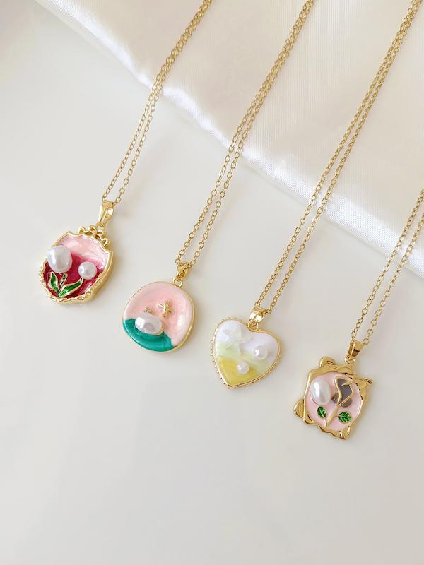 گردنبند میناکاری استیل رنگ ثابت 