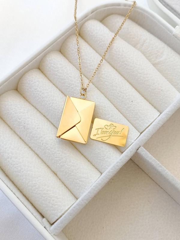 گردنبند پاکت نامه استیل ۴۵ سانتی‌متر