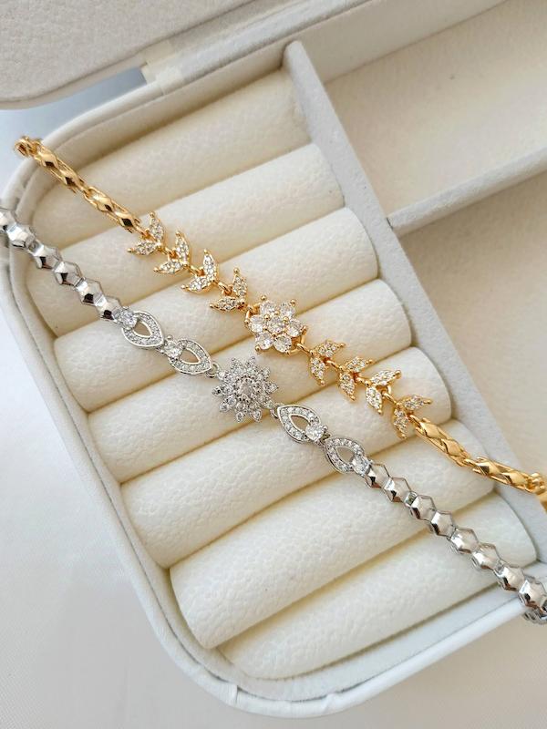 دستبند فول نگین طرح طلا 