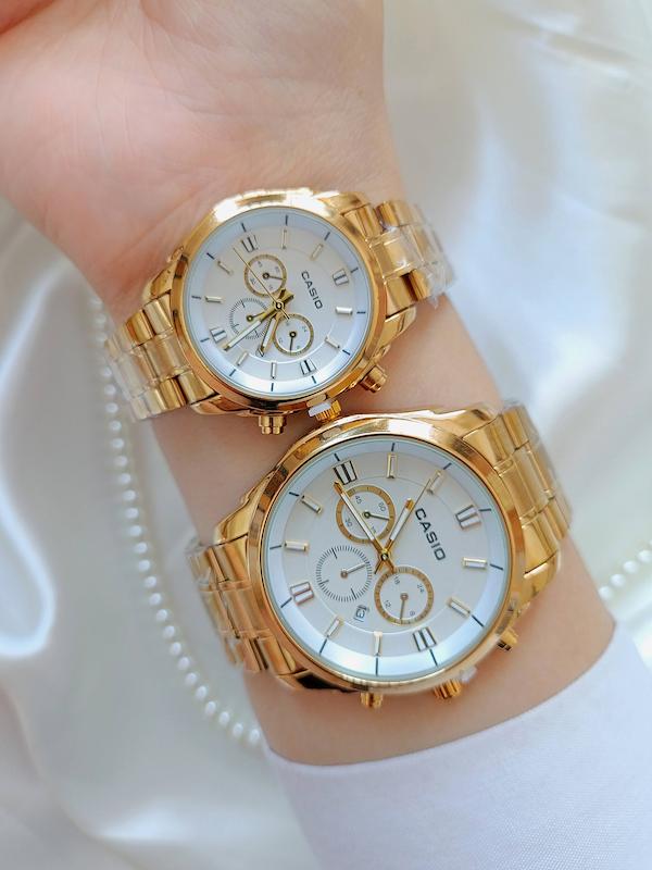 ست ساعت کاسیو طرح سه موتوره تقویم دار