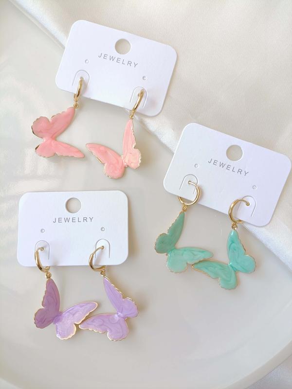 گوشواره پروانه ضد حساسیت میخ نقره 