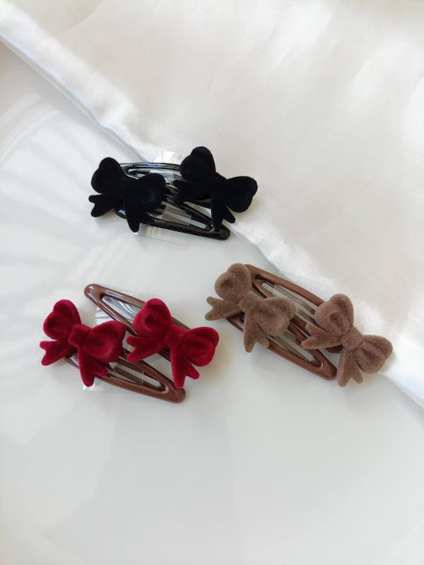 پک 2 عددی گیره پاپیون مخملی 