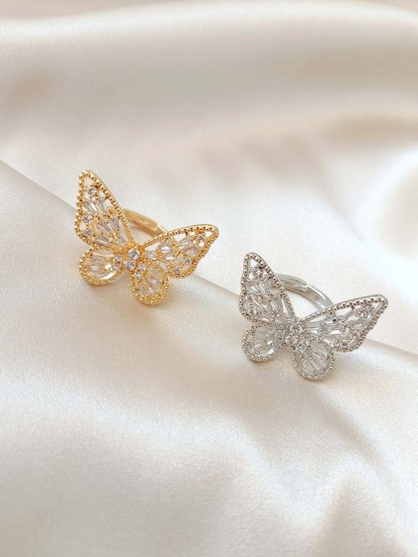 انگشتر پروانه فول نگین 