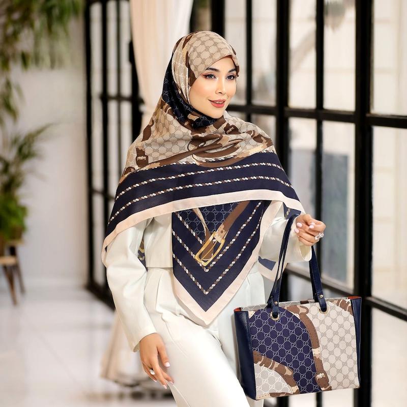 ست کیف و روسری مدل پوران طرح گوچی