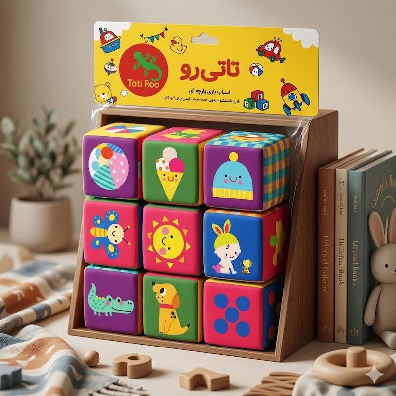 اسباب‌بازی پارچه‌ای مکعبی آموزشی کد 4632